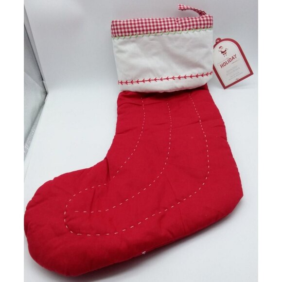 Pottery Barn Kids Mommy Angel White Gown Christmas Stocking Holiday Quilted Red - Picture 6 of 11